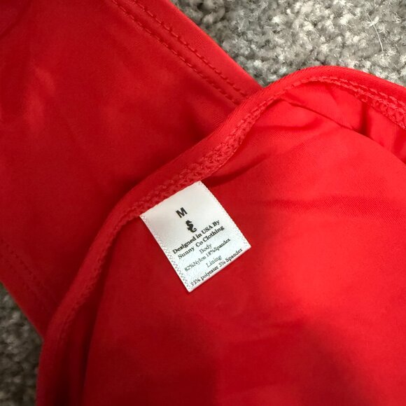 Medium Sunny Co Clothing Red One-Piece Swimsuit NWOT - Picture 3 of 3